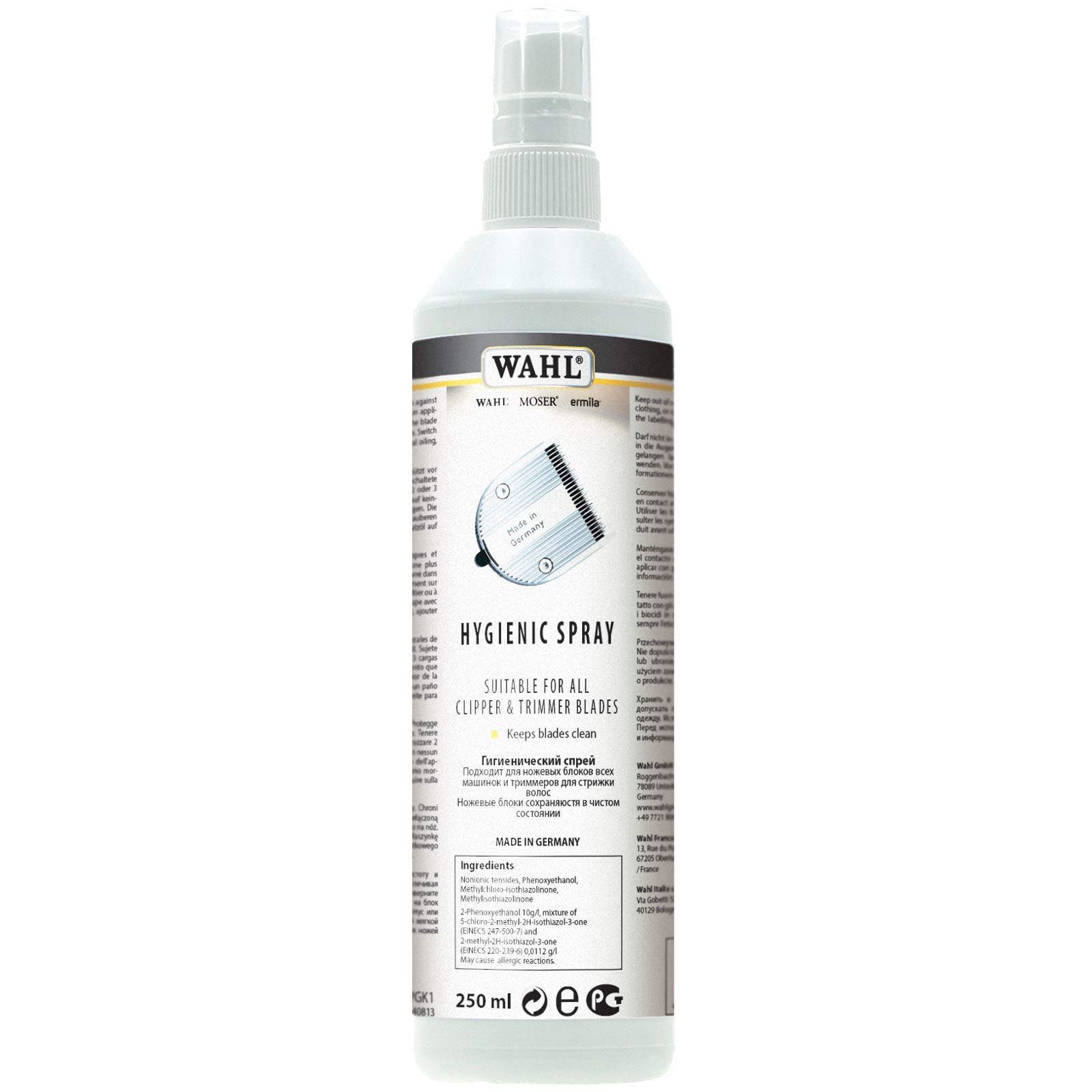 Spray nettoyant Wahl pour les têtes de coupe 250 ml