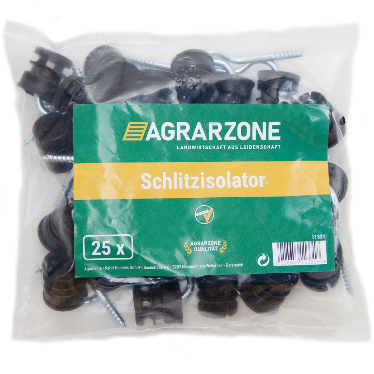 25x Isolateur à fente Agrarzone, noir, support de 5,3 mm