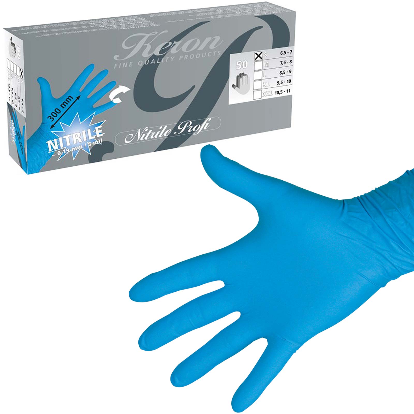 50x Keron Gants professionnels jetables en nitrile XXL