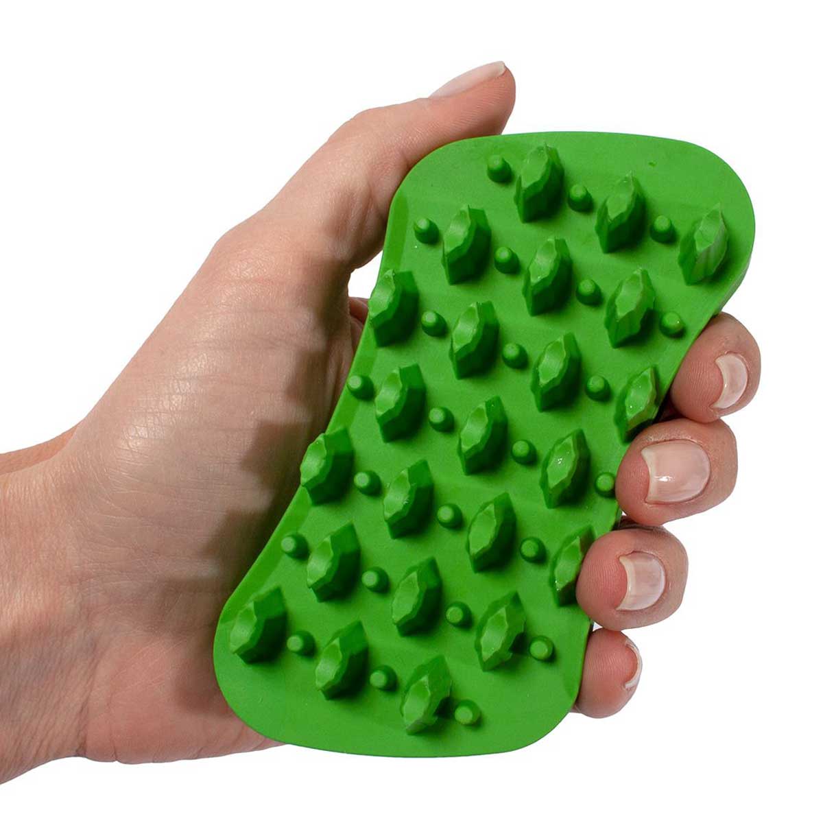 Brosse pour animaux en silicone pet+me vert