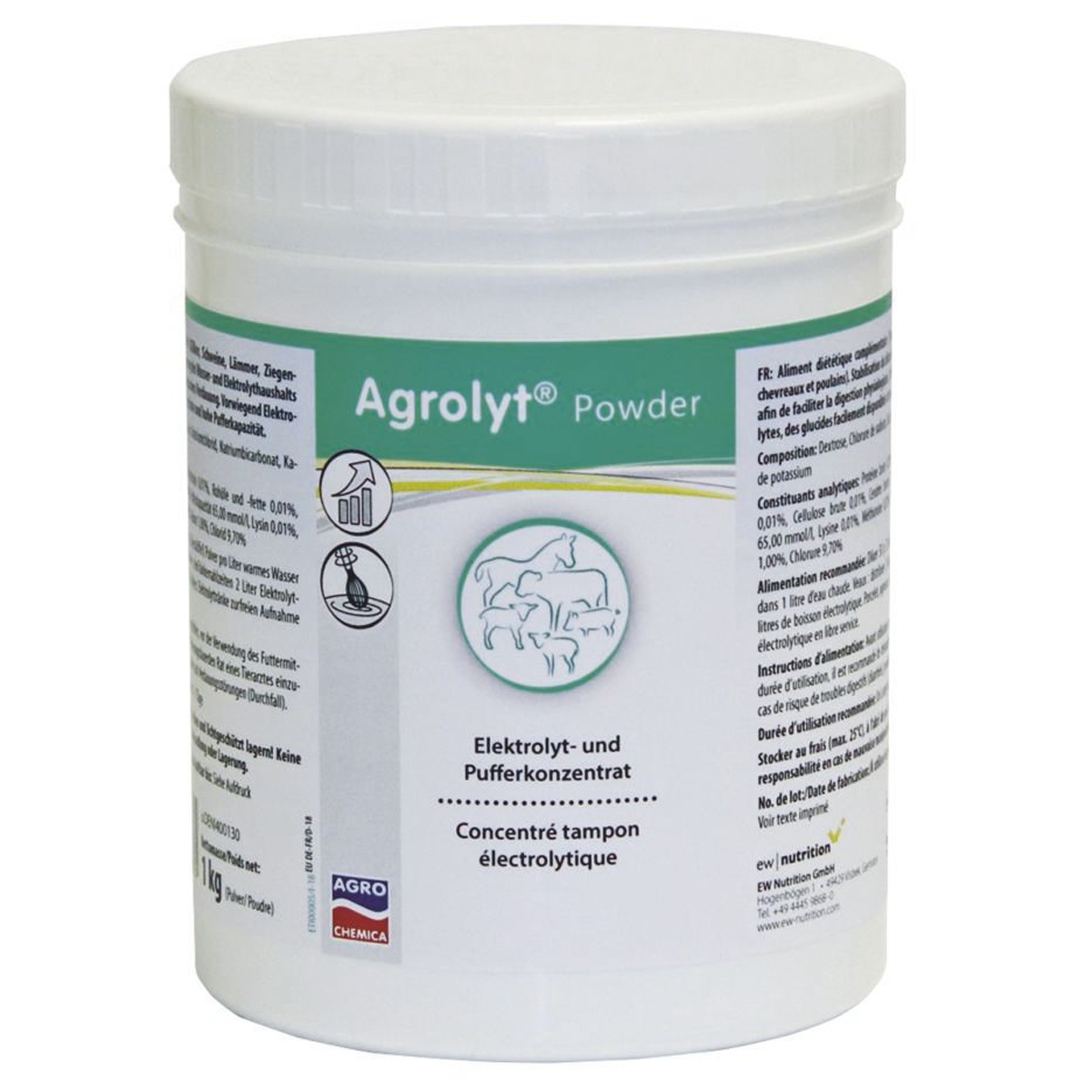 Agrolyt Poudre électrolytique en poudre pour veaux et porcelets 1 kg