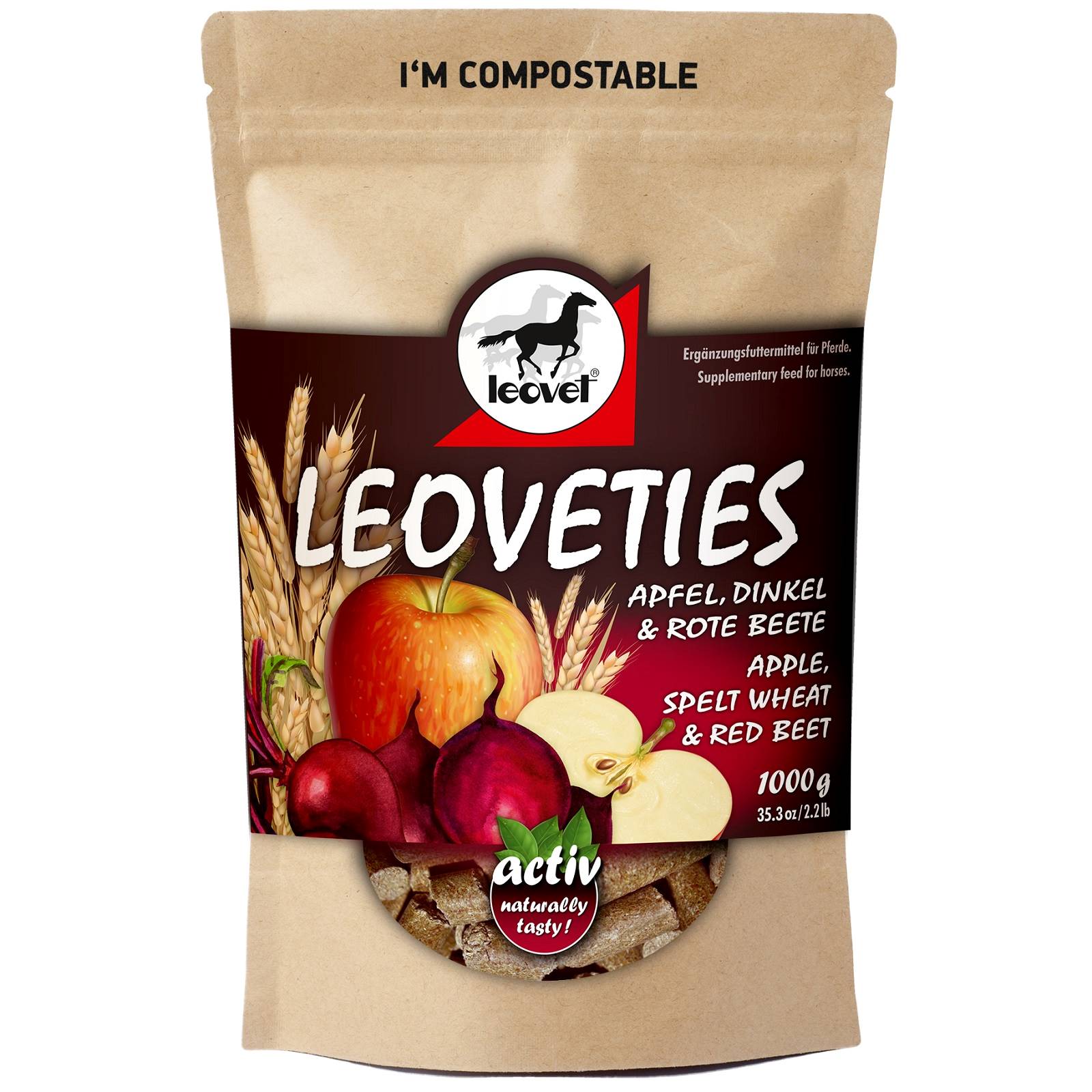 Snack Leovet Leoveties avec pomme, épeautre et betterave 1 kg