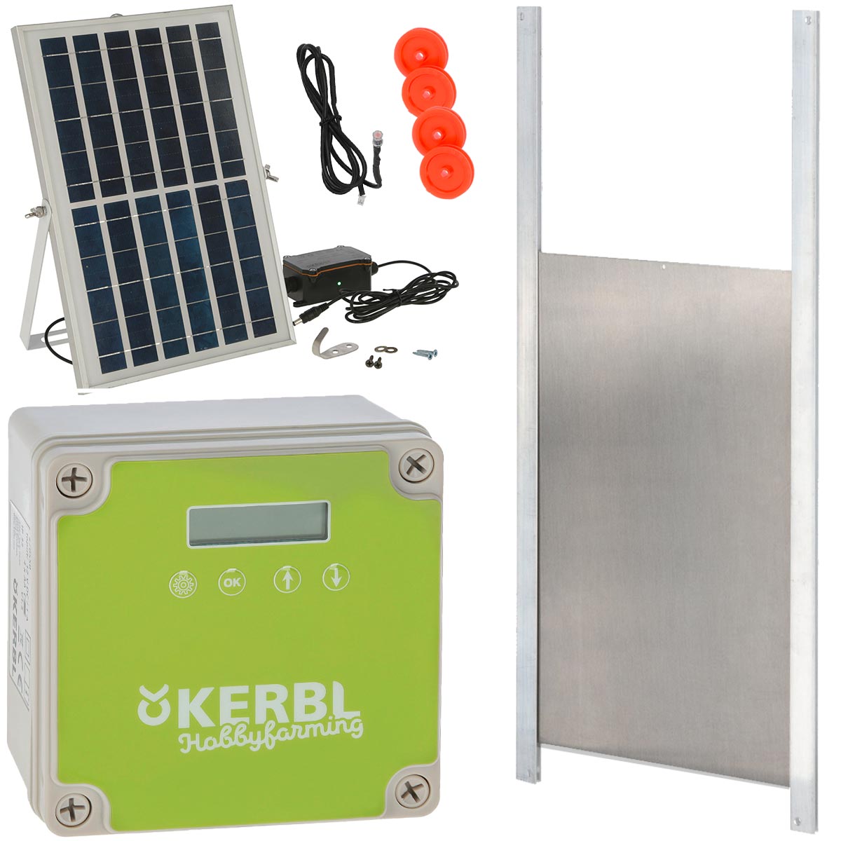 Porte de poulailler èlectrique solaire Kerbl sans porte