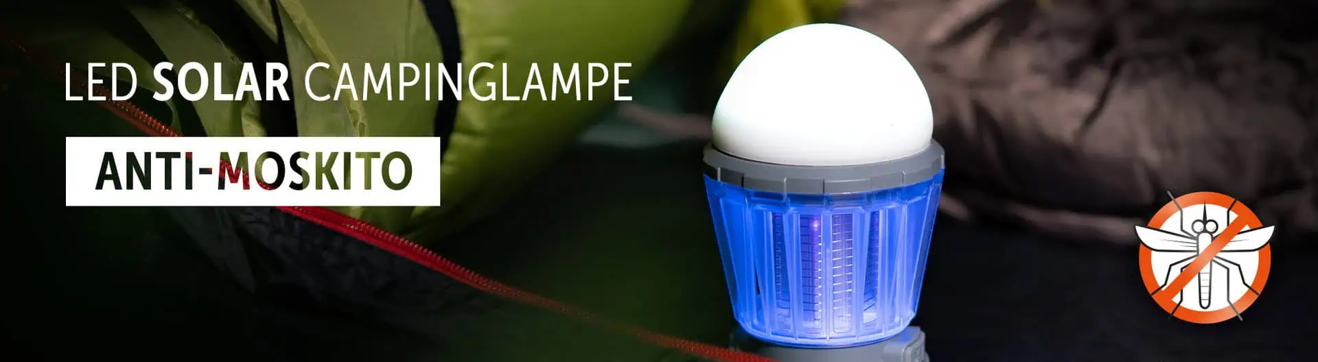 Lampe de camping solaire LED anti-moustique gris clair