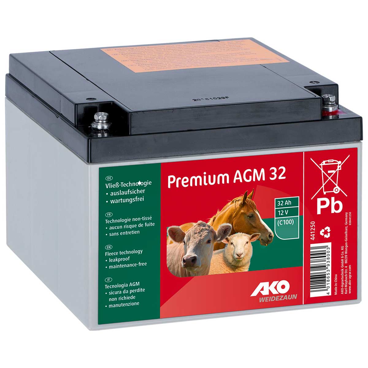 Batterie AGM pour électrificateur 12V 32Ah