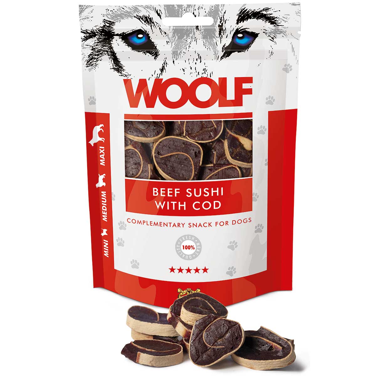 Woolf friandises pour chiens bœuf sushi