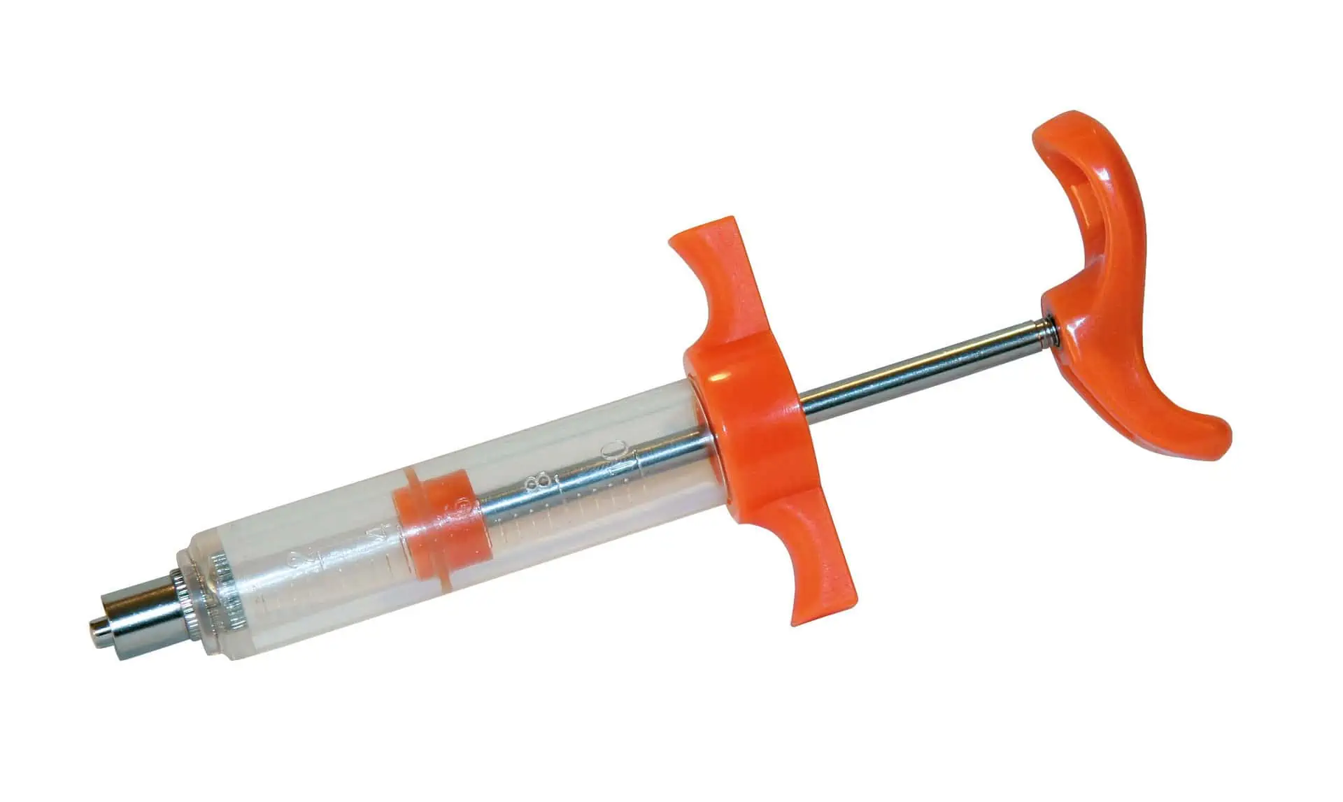 Nylon dosing syringe LuerLock, 10 ml, with plastic handle