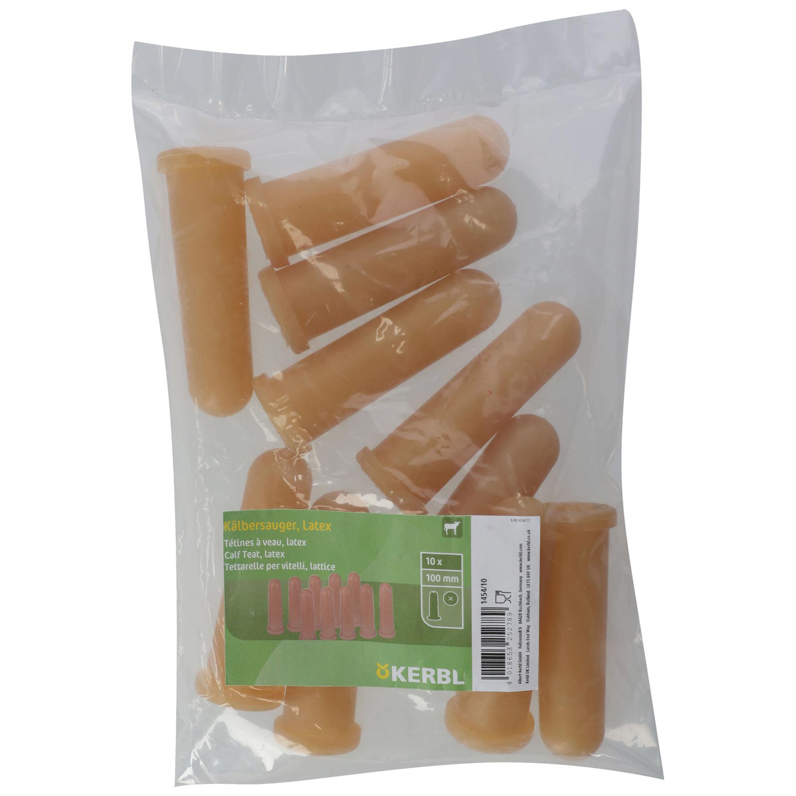 Tétine pour veaux latex beige 100 mm (pack de 10)