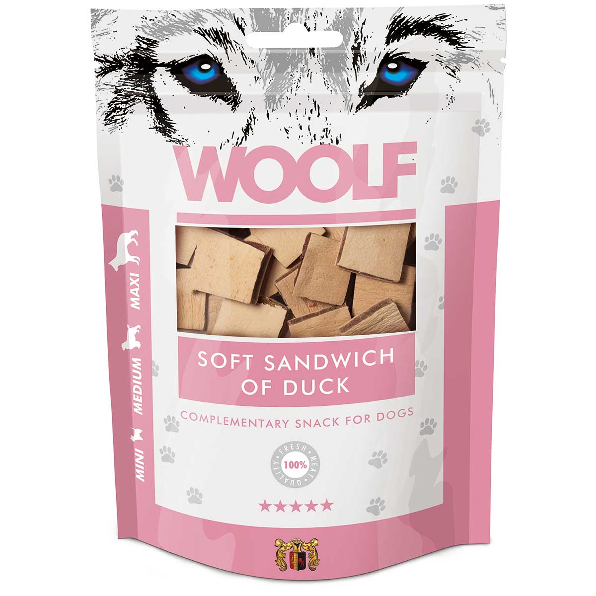Woolf friandise pour chiens tendre sandwich au canard