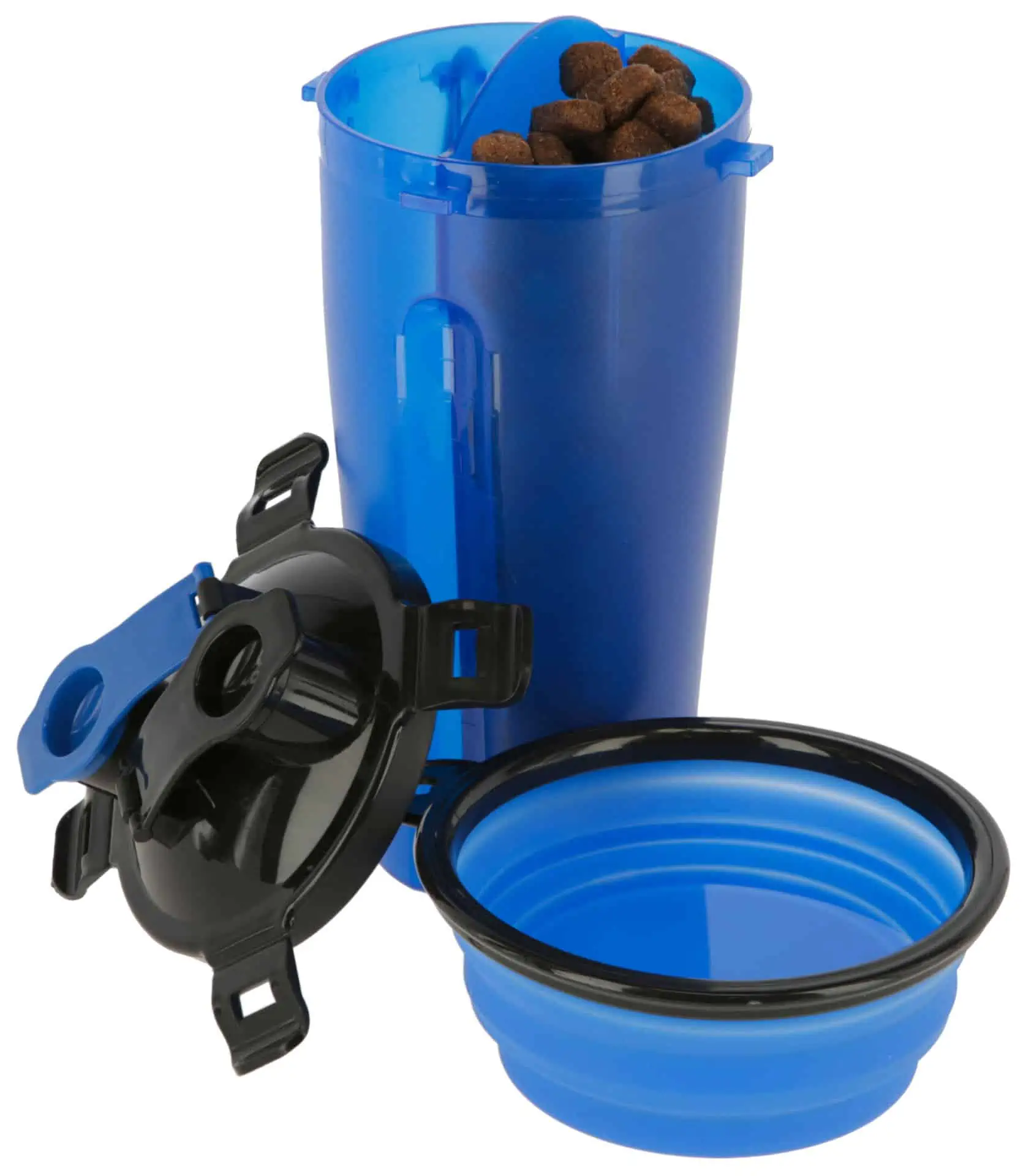 Feed and Water Containers 2x350ml incl. Travel Bowl, blu