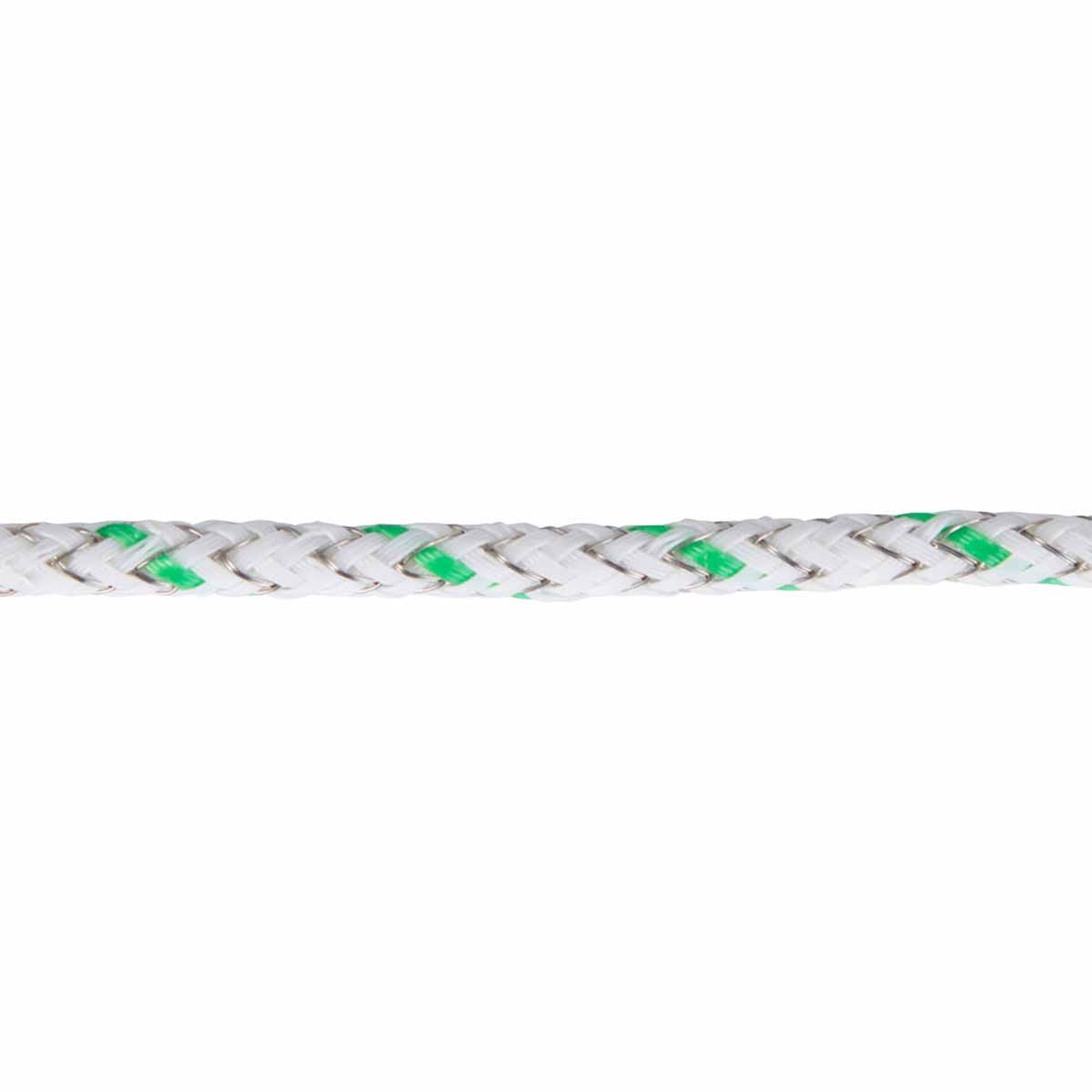 Corde de clôture électrique AKO Premium Ultra 400m, Ø 5.5mm, 6x0.20 acier + 3x0.25 cuivre, blanc / vert