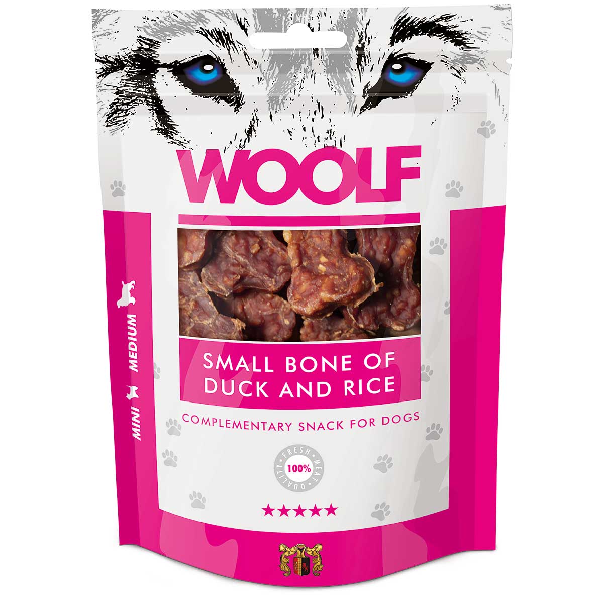 Woolf friandises pour chiens petits os avec canard & riz