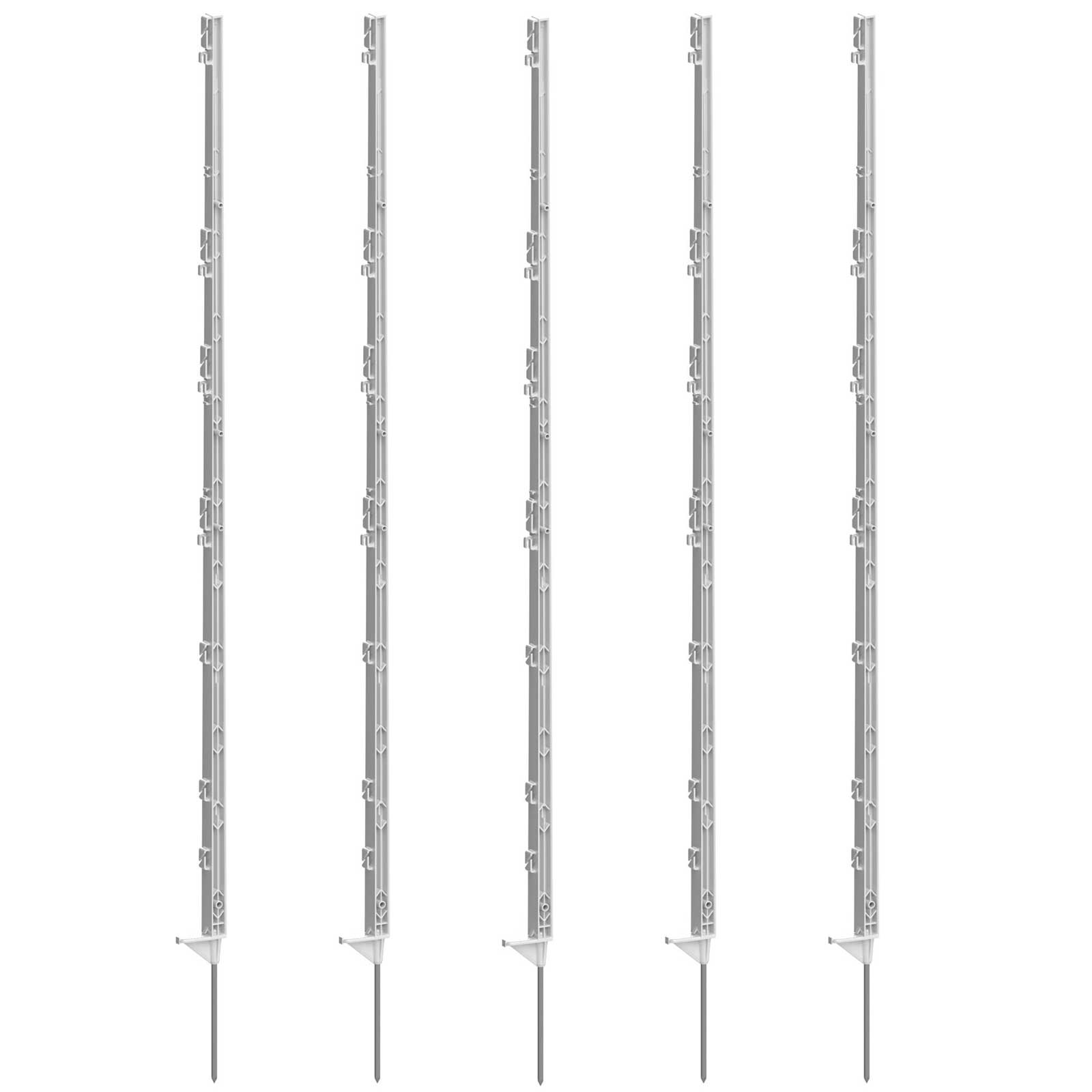 Horizont Lot 20 Piquets Clôture Plastique Vert Hauteur 138 Cm - Double Marche, Œillets Pour Rubans Et Cordes