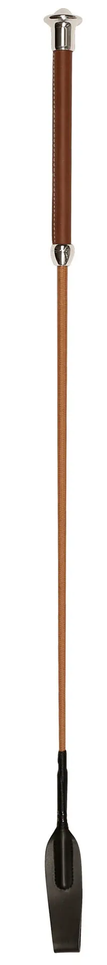 Jumping whip cognac, 65cm with synthetic leather handle
