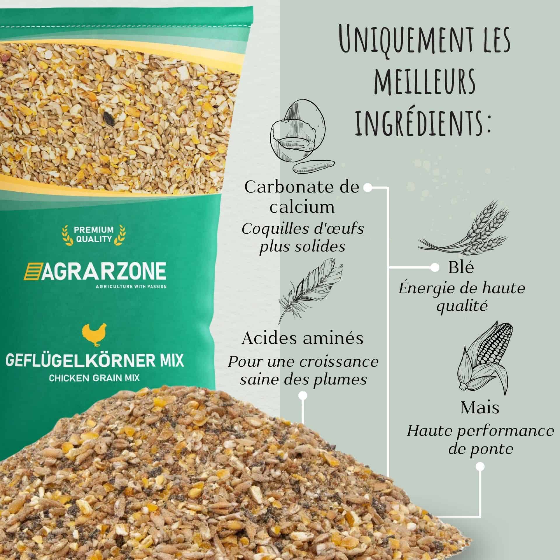 Nourriture Bio Agrarzone pour poules mélange de graines 25 kg