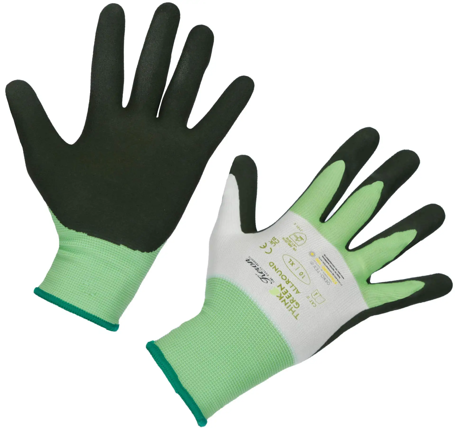 Glove ThinkGreen Allround grn-wht Latex Foam size 11/XXL