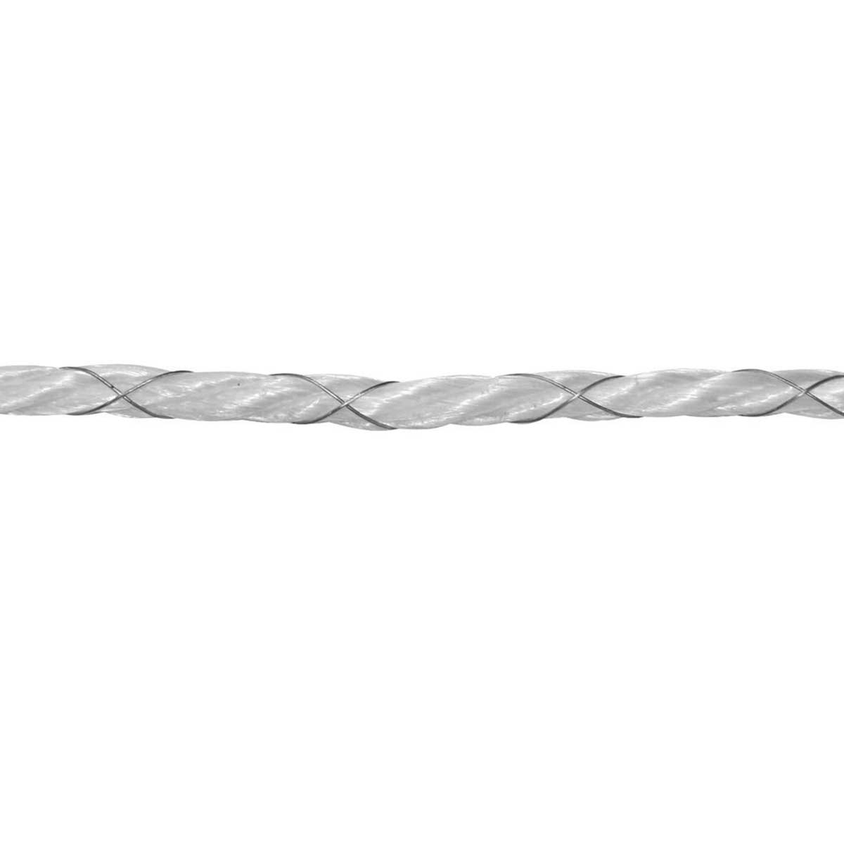 Corde de clôture électrique Agrarzone BASIC Ø 6mm, 2x0,50 acier inox, blanc 200 m x 6 mm