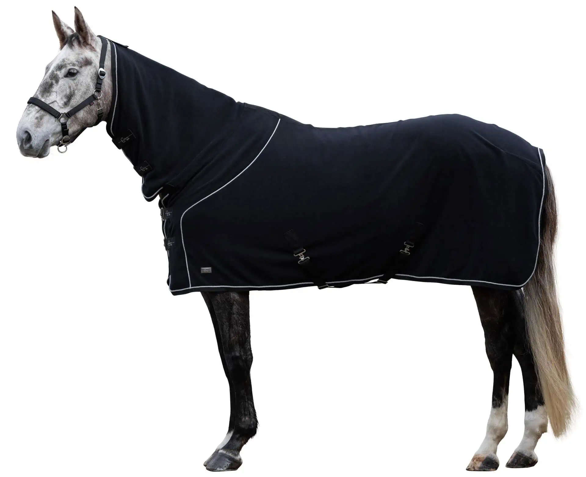 Fleece Blanket CovallieroTherm black, with Neckpiece, 125 cm