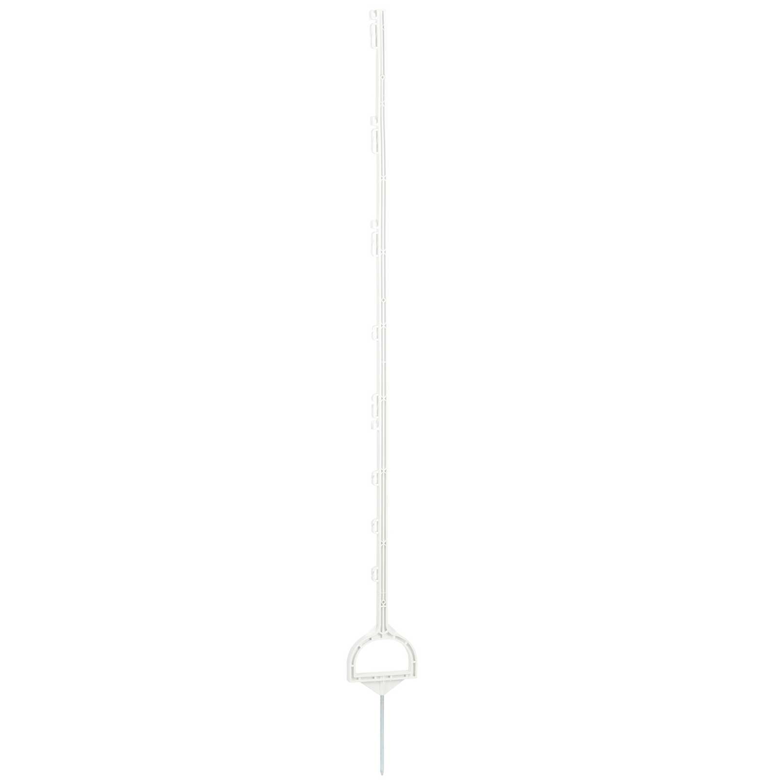 5x Piquet plastique de clôture avec étrier 158 cm, blanc