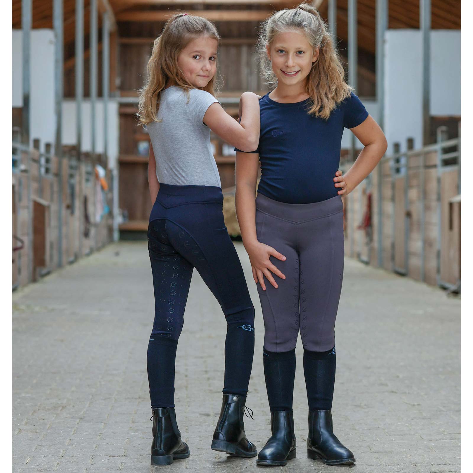 Covalliero Leggings d'équitation pour enfants ClassicStar gris 152/158