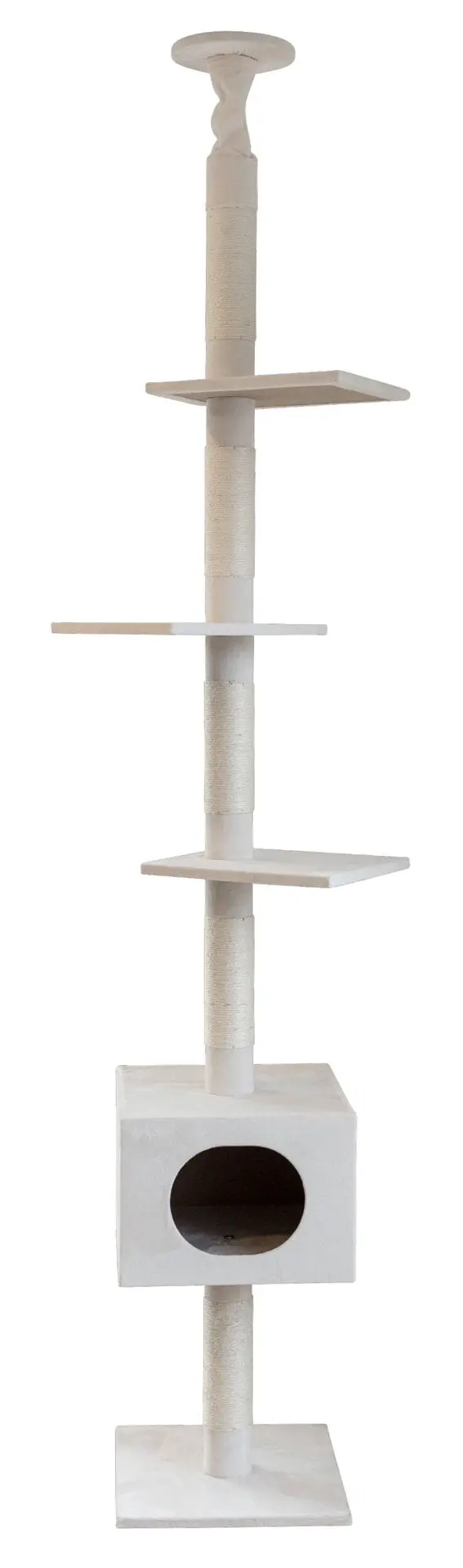 Cat Tree Ferdi white, 38 x 38 x 240-260 cm