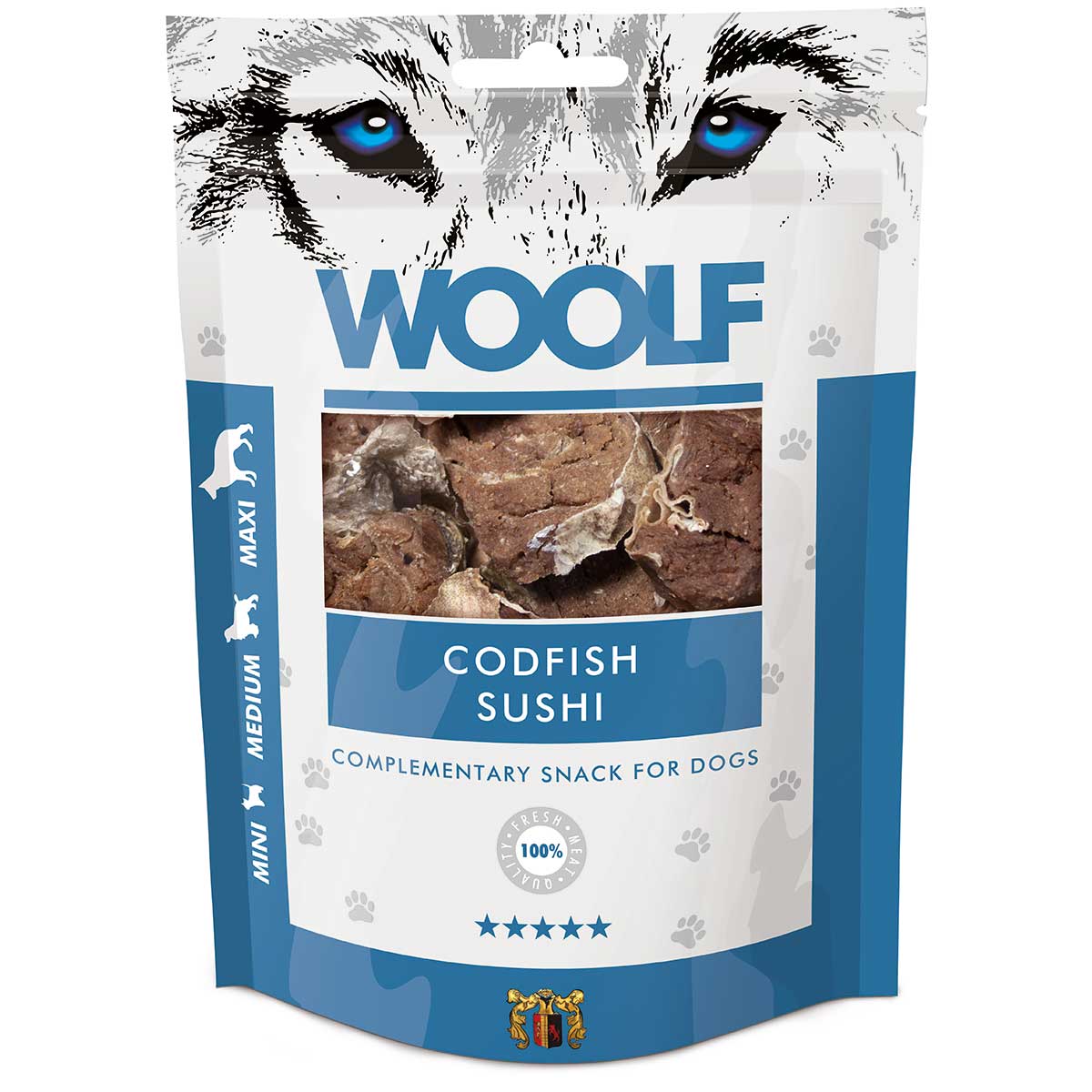Woolf friandise pour chiens cabillaud sushi
