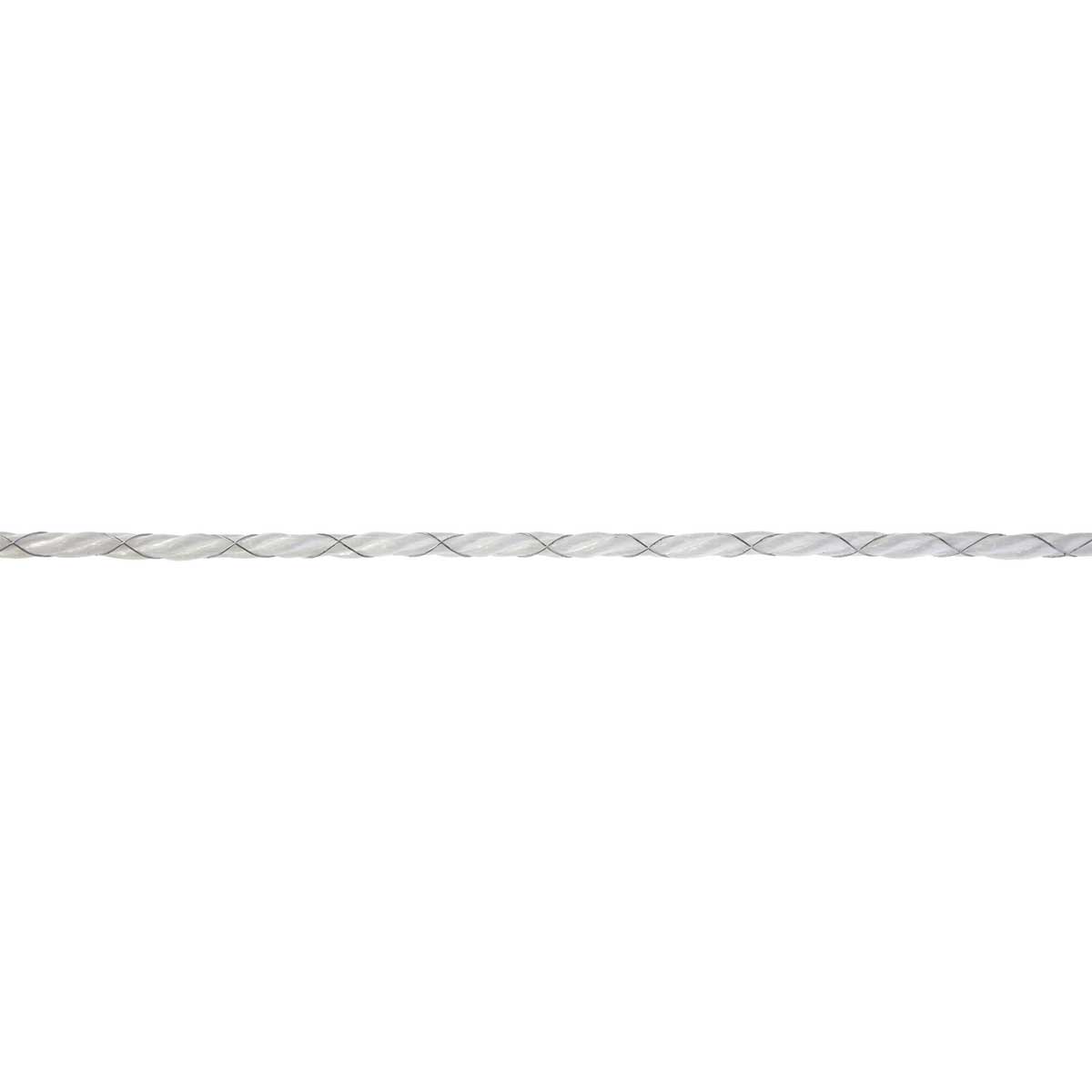 Fencing Rope BASIC white  6mm, 200m, 2x 0,50 Fe galvanized