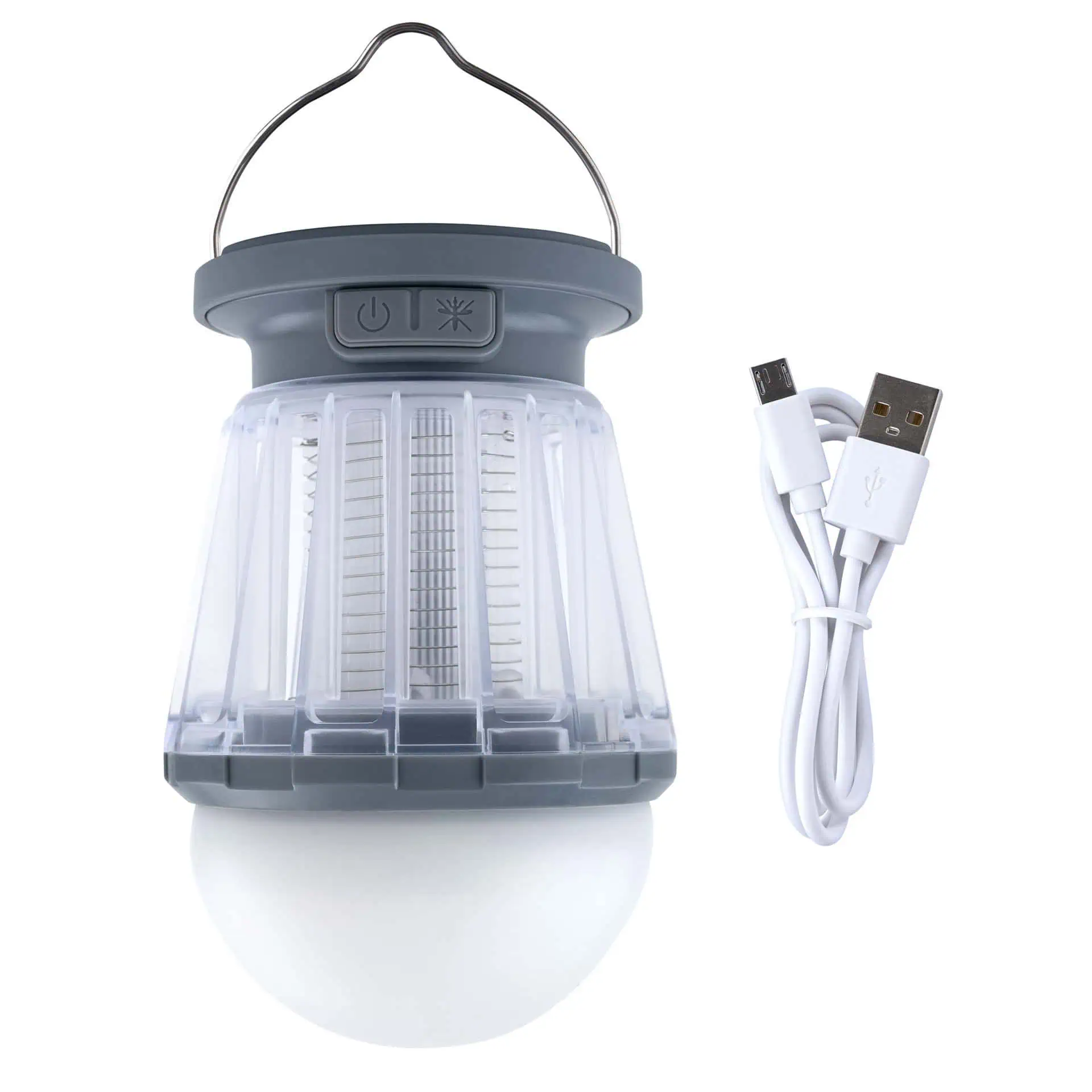 Lampe de camping solaire LED anti-moustique gris clair