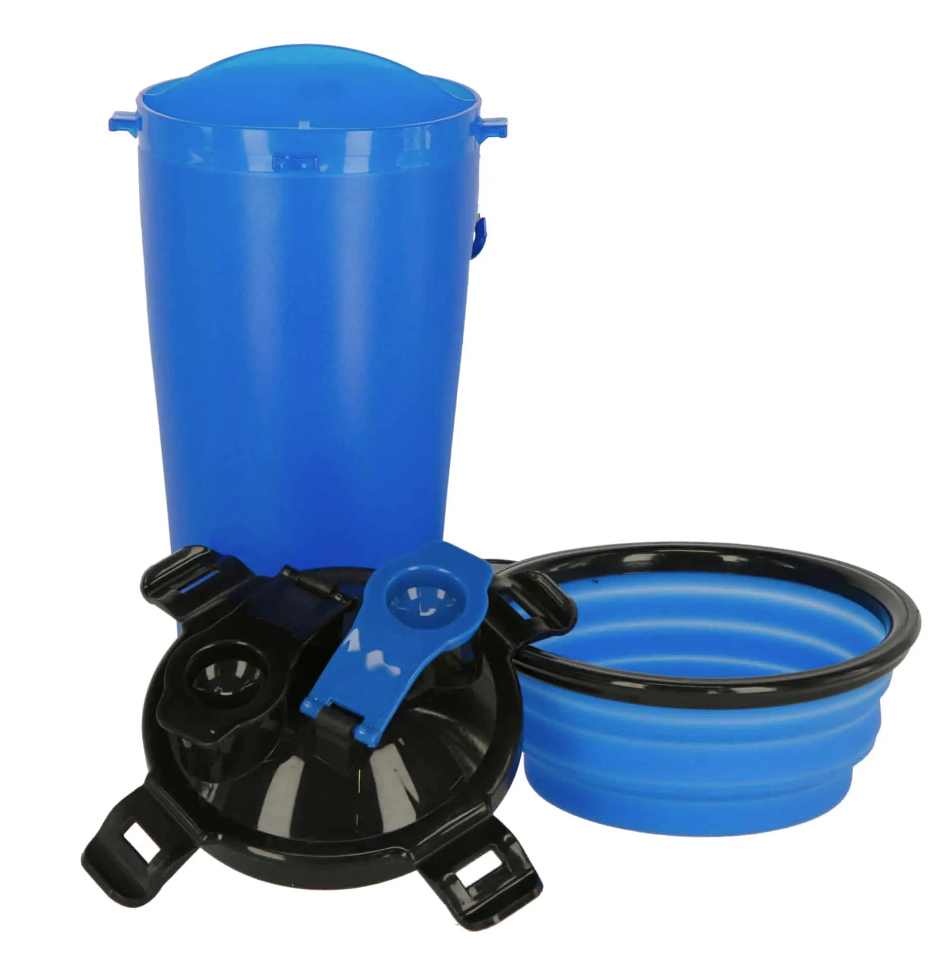 Feed and Water Containers 2x350ml incl. Travel Bowl, blu