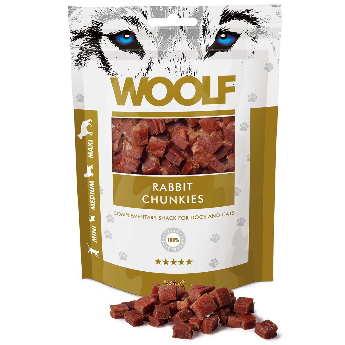Woolf Chunkies, friandises pour chiens au lapin