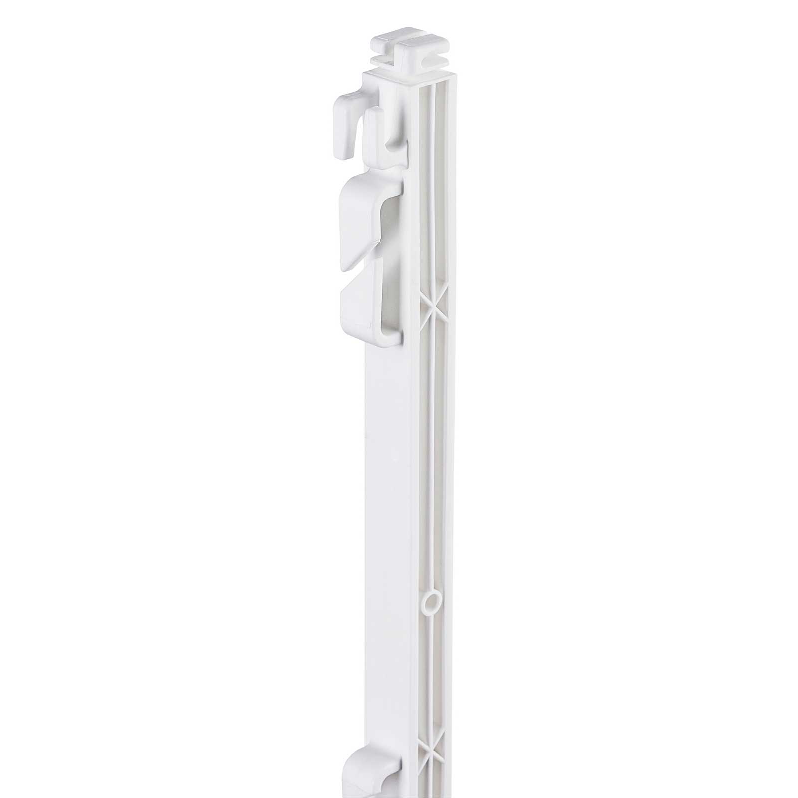 Piquet plastique Premium 107 cm, marche-pied unique, blanc (pack de 5 pcs)