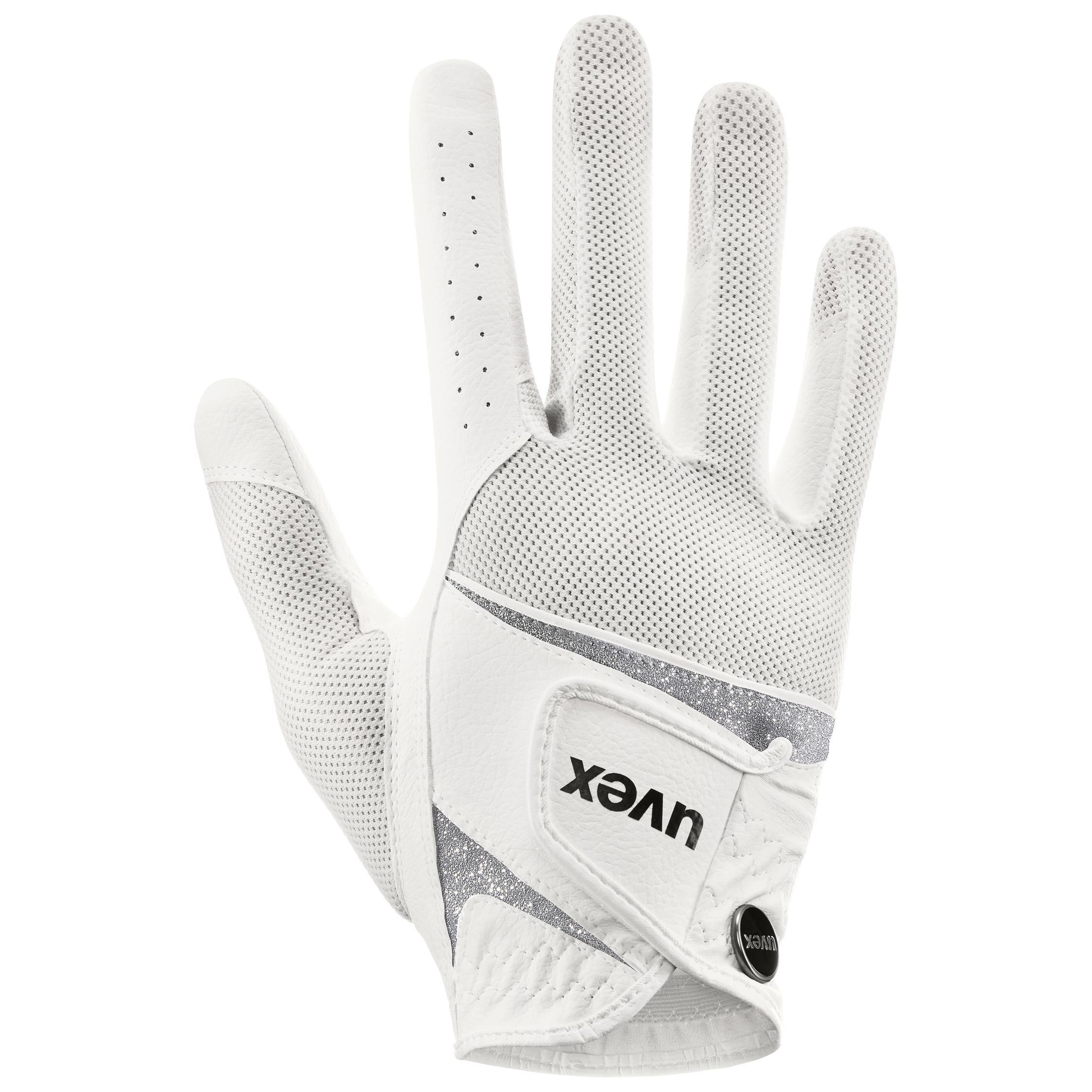 Gants d'équitation uvex sumair glamour white-silver 8.5