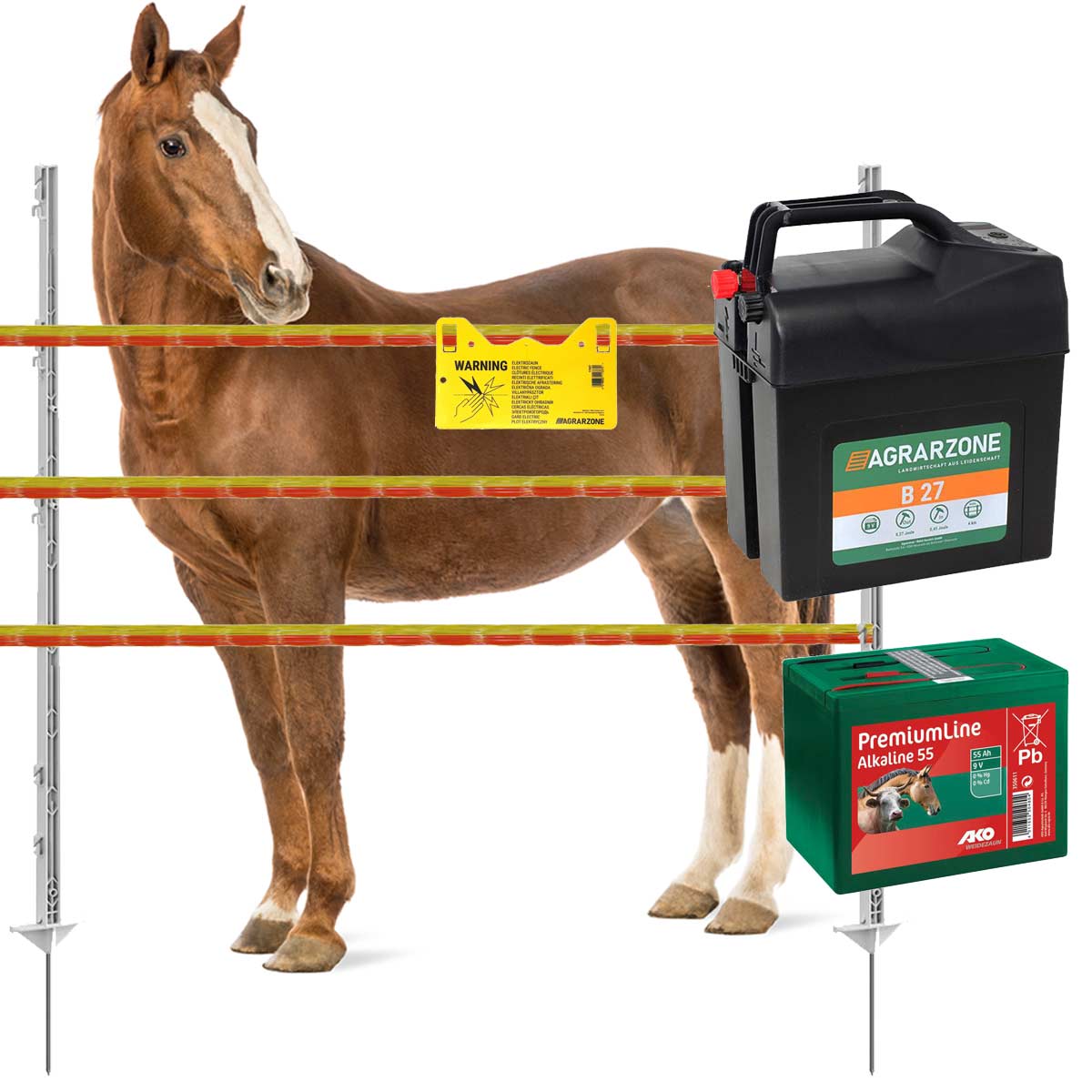 Kit de démarrage pour clôture Agrarzone pour chevaux