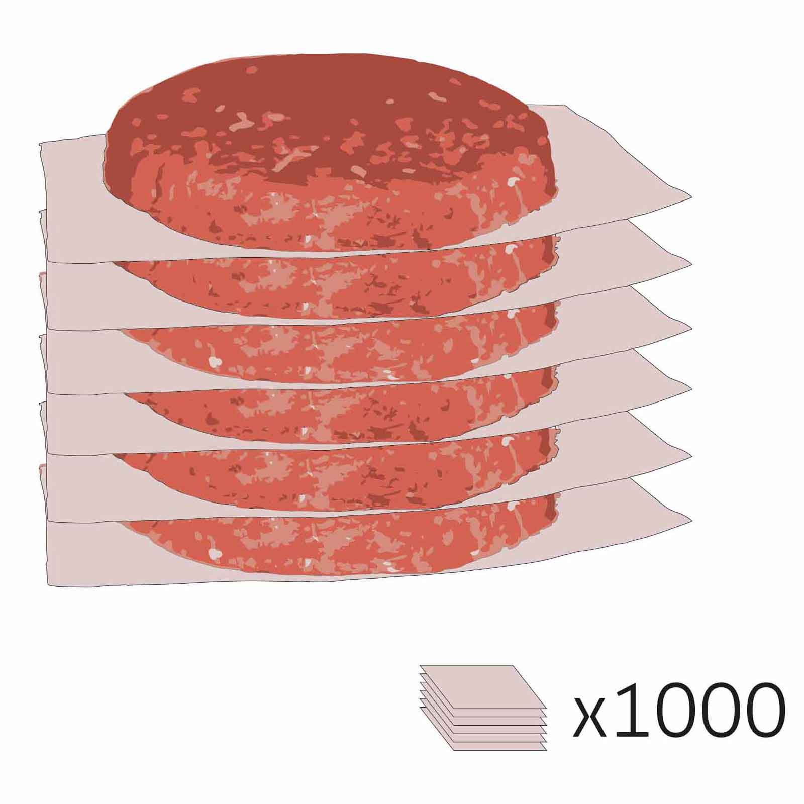 Feuillets Intercalaires de papier pour patie burger - 1000pcs